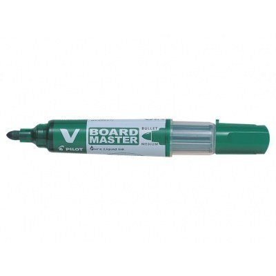 Pilot V-Board Master Begreen Rotulador para Pizarra Blanca - Punta Redonda 6mm - Trazo 2.3mm - 91% Plastico Reciclado - Recargable - Color Verde