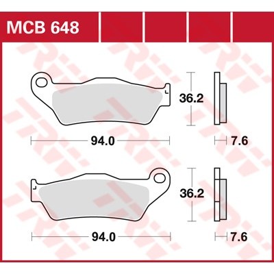 Pastillas de freno metal sinterizado SV TRW MCB648