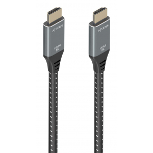 AISENS - CABLE HDMI V2.1 ULTRA ALTA VELOCIDAD / HEC 8K@60HZ 48GBPS, A/M-A/M, GRIS/NEGRO, 5.0M