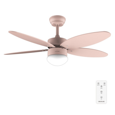Cecotec EnergySilence Aero 4260 Full Orange Ventilador de Techo con 5 Aspas Reversibles y Luz - 40W - Diametro de 42 - 3 Tonos LED - Temporizador - 6 Velocidades - Color Rosa Pastel