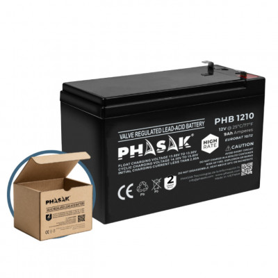 Bateria phasak phb 1210 high rate compatible para sais 9ah 12v acido - plomo