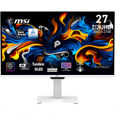 MSI Pro MAX 271UPXW12G pantalla para PC 67,3 cm (26.5) 3840 x 2160 Pixeles UltraWide Full HD QD-OLED Blanco
