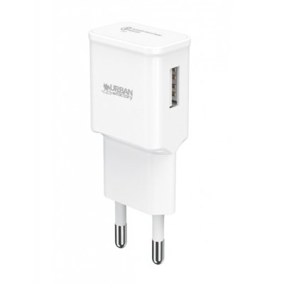 Urban Factory Cargador de Pared USB 3A - Qualcomm 3.0 - Enchufe UE - Color Blanco