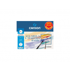 Canson Minipack de 6 Hojas Acuarela Basik 24x32 370g - 20% Hojas Gratis - Color Blanco