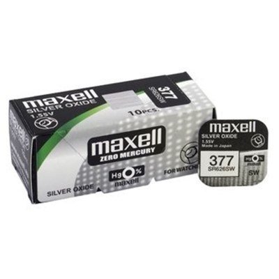 Pila Reloj 377 MAXEL Oxido de Plata 1,55Vdc SR626SW
