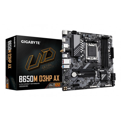 B650M D3HP AX Placa base - AMD Ryzen serie 9000, VRM de 5+2+2 fases, hasta 8000 MHz DDR5 (OC), 2xPCIe 4.0 M.2, WIFI 6E, LAN 2,5 GbE, USB 3.2 Gen 1