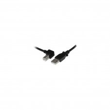 StarTech.com Cable Adaptador USB 2.0 2m para Impresora Acodado - USB A Macho a USB B Macho en ?ngulo Izquierdo negro