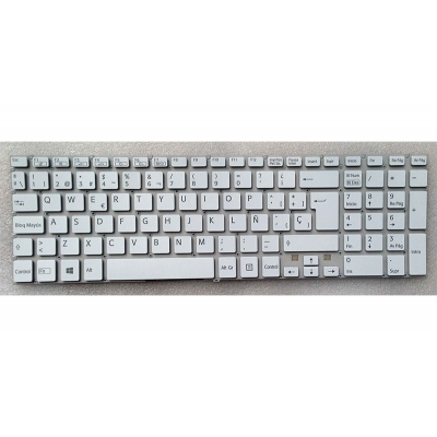 Teclado compatible para portátil SONY Vaio fit 15 series / svf15 blanco sin marco