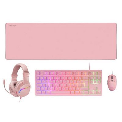 Pack Gaming Mars Gaming MCP-RGB3P/ Teclado RGB + Ratón Óptico + Alfombrilla XXL + Auriculares