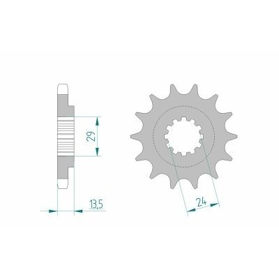 Piñón AFAM acero estándar 24900 - Paso 530 24900-17
