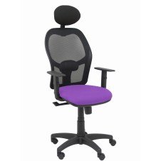 Piqueras y Crespo Silla Alocén malla negra asiento bali lila brazos regulables cabecero fijo
