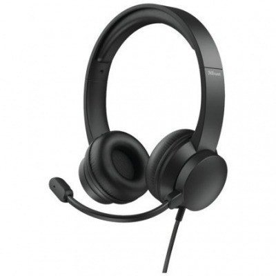 Auriculares Trust HS-200 On-Ear 24186/ con Micrófono/ USB/ Negros