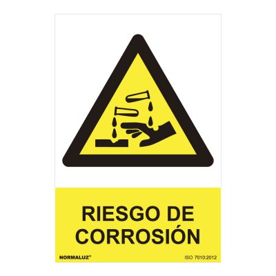Cartel peligro riesgo de corrosion (pvc 0.7mm) 30x40cm normaluz
