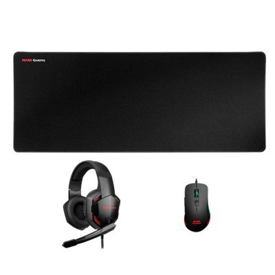 Pack Gaming Mars Gaming MCPPRO/ Alfombrilla + Ratón Óptico + Auriculares con Micrófono
