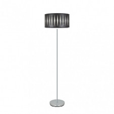 Pie Salon Alexandra 1xe27 Cromo/madera Negra 162x40x40 Cm