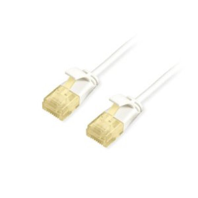 LATIGUILLO U/UTP CATEGORIA 6A SLIM LIMBRE HALOGENOS LSOH 2M COLOR BLANCO EQUIP 626005