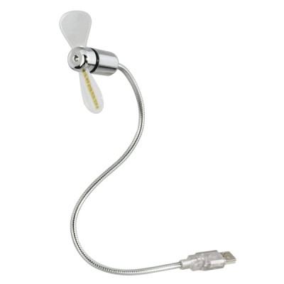 Hama Ventilador USB - Visualizacion Temperatura - Longitud 30cm - Flexible - Color Plata