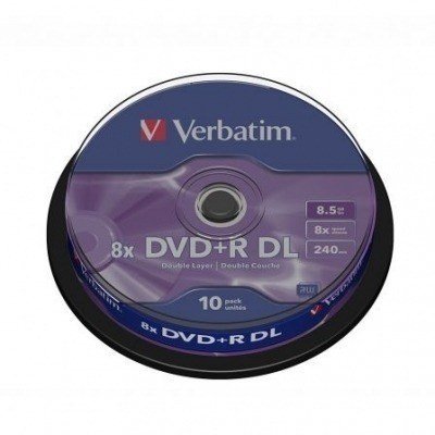 DVD+R Doble Capa Verbatim Advanced AZO 8X/ TarrinA10uds