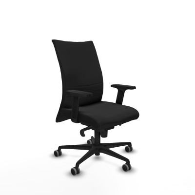 Albacete confidente sincro similpiel negro brazos 2D base nailon ruedas 65mm engomadas