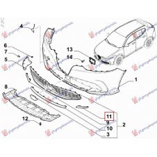 MOLDURA LATERAL INFERIOR EN PARACHOQUE DELANTERO(O)
