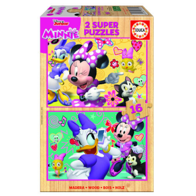 PUZZLE MADERA MINNIE HAPPY HELPERS 2X16 PIEZAS EDUCA BORRAS 17623