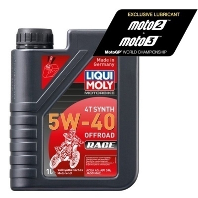 Botella de 1L aceite Liqui Moly 100% sintético 4T Synth 5W-40 Off road Race 3018 3018