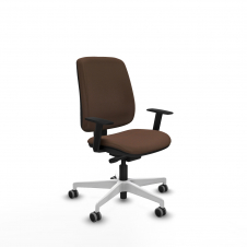 Piqueras y Crespo Alares tapizada traslack bali marr?n oscuro brazos 1D base blanca ruedas 65mm engomadas