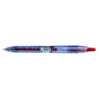 Pilot Boligrafo de Bola Retractil B2P Gel BeGreen - Tinta de Gel - Punta 0.7mm - Trazo 0.32mm - 89,8% de Plastico Reciclado - Recargable - Color Rojo