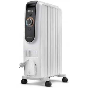 Radiador de aceite Delonghi Dragon Easytronic TRD50615, 1.500 W, 6 elementos, blanco
