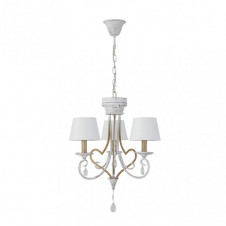 Lampara Crasas 3xe14 Blanco/oro Regx49x49 Cm