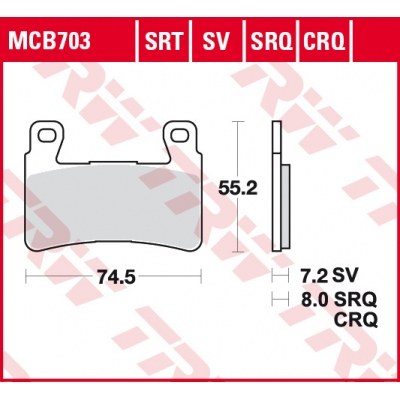 Pastillas de freno delanteras sinterizadas serie SRT TRW MCB703SRT