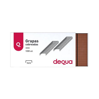 Dequa Grapas 22/6-24/6 - Cobreadas - 30 hojas - Caja 1000 grapas