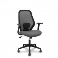 Piqueras y Crespo Silla Ergo529 respaldo malla negro asiento tela gris base piramidal ruedas nailon