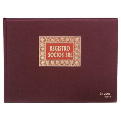 DOHE Libro registro de socios SRL forrado tela 100h numeradas folio apaisado