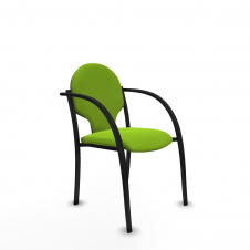 Piqueras y Crespo Pack 2 sillas Hell?n chasis 4 patas negro similpiel pistacho