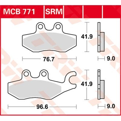 Pastillas de freno sinterizadas scooter serie SRM TRW MCB771SRM