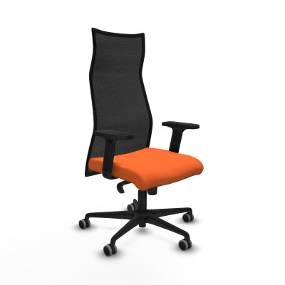Albacete malla sincro malla negra bali naranja brazos 2D base nailon ruedas 65mm engomadas