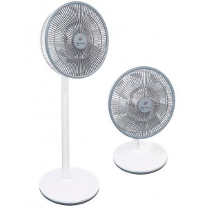 Ventilador de pie S&P ARTIC WIND 300 DC, 2 en 1, 30 cm, 35W, Vinlador de columna, Convertible ventilador de sobremesa, 2.280 m3/h, Base antideslizante, Asa, Oscilante, Reclinable, blanco y gris