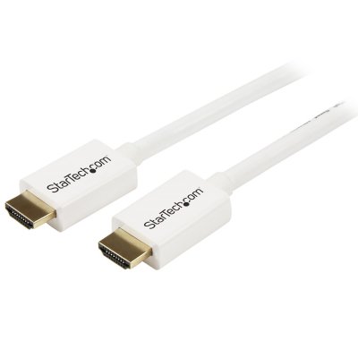 Cable de 3m HDMI con Ethernet CL3 - Cable HDMI Ultra HD para Instalaciones en Muro - Cable HDMI de Alta Velocidad UHD 4K 30Hz 10,2 Gbps - Cable de Vídeo HDMI 1.4 30AWG, Blanco
