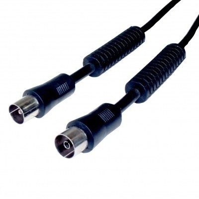 Cable Antena TV Macho-Hembra con Filtros NEGRO 1,5m