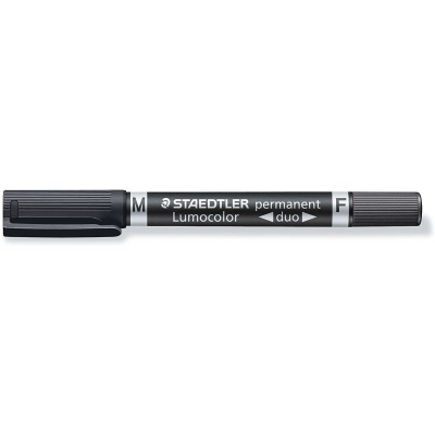 Staedtler Lumocolor 348 Rotulador Permanente de Doble Punta - Secado Rapido - Color Negro