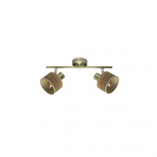 Regleta Nando 2xe14 Cuero/mad.oscura Focos Orientables 16x36,5x10 Cm