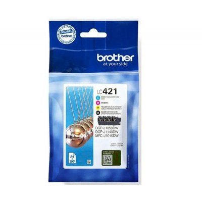 Brother LC421 Pack de 4 Cartuchos de Tinta Originales - LC421VAL