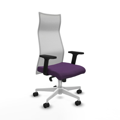 Albacete malla sincro malla blanca bali morado brazos 2D base blanca ruedas 65 mm nailon