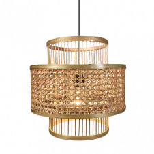 Colgante Bambu/ Rattan 1xe27 Bromelia Regx36x36 Cm