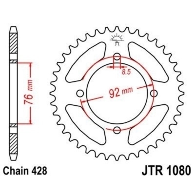 Corona JT 1080 de acero con 39 dientes JTR1080.39