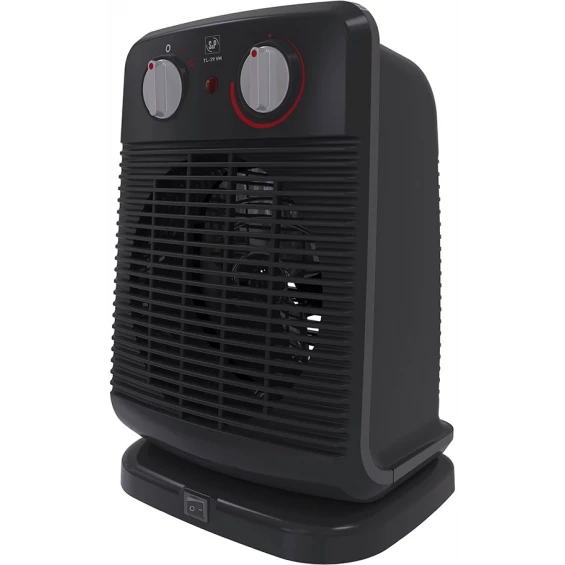 Calefactor vertical oscilante S&P TL-39 VM, 2.000 W, IP-21, negro