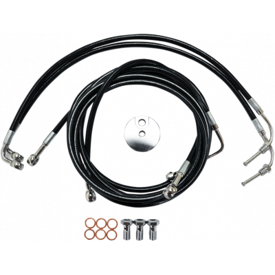 Kit de latiguillo de freno trenzado negro LA CHOPPERS LA-8051B08B