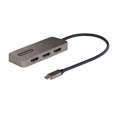 Adaptador USB-C de 3 Puertos Multimonitor - Hub MST USB Tipo C a 3 Puertos HDMI - Divisor Multiplicador DP Triple 4K 60Hz - HDR - Cable Extra Largo - Solamente para Windows