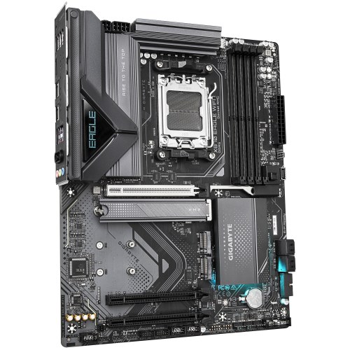 GIGABYTE Placa Base X870 EAGLE WIFI7 - Compatible con CPUs AMD Ryzen 9000, VRM de 14+2+2 fases, hasta 8000MHz DDR5 (OC), 4xPCIe 5.0 + 3xM.2, Wi-Fi 7, LAN 2.5GbE, USB 3.2 Gen 2x2